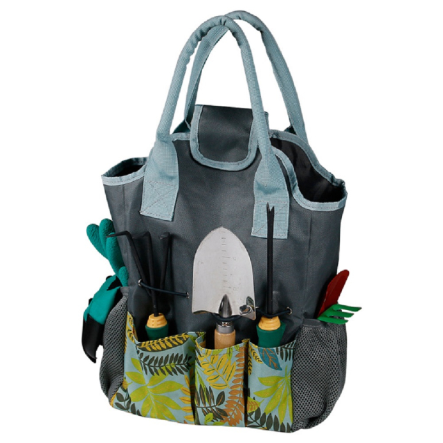 Gardening Tote Bag with Outside Pockets Hand Tools Storage Handbag (ESG18389)