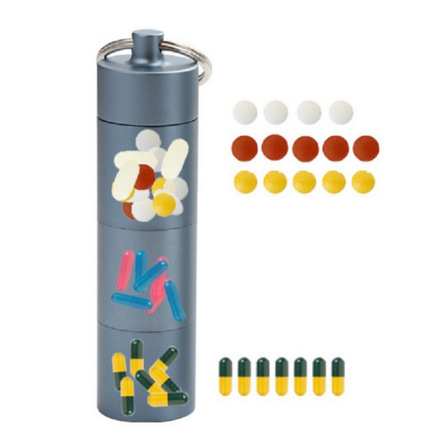 Three Compartment Waterproof Daily Pill Container Holder (ESG18363)