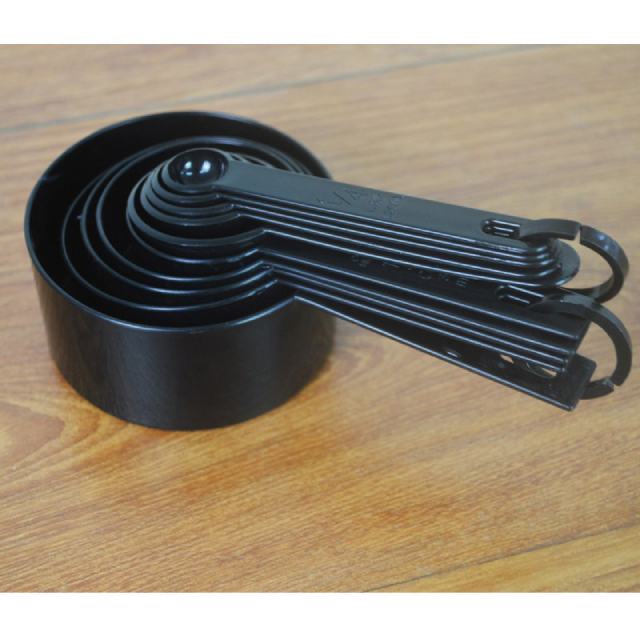 10PCS Black Plastic Measuring Spoons Cups Baking Measuring Tools Set (ESG11930)