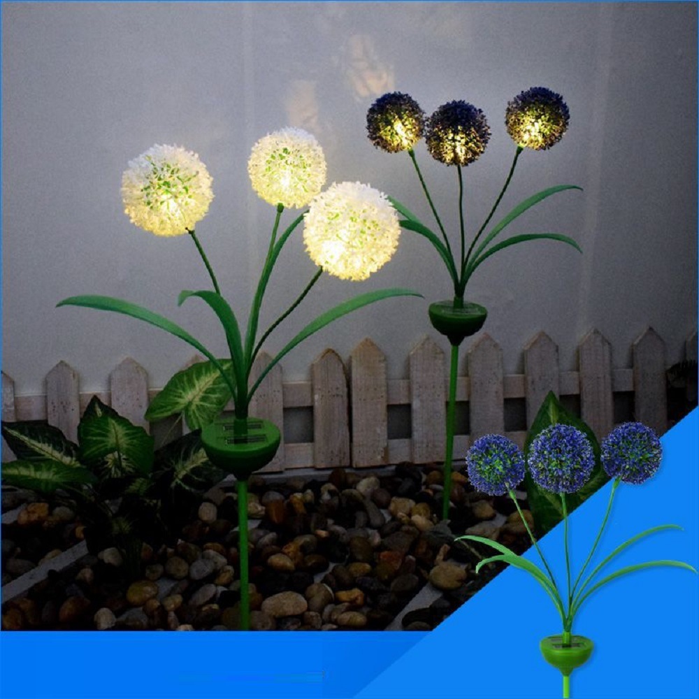 Waterproof Solar Dandelion Ground Patio 3 LED Night Lights (ESG18469)