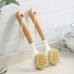 Multi-Purpose Brush Scrubber Long Wooden with Hanging Rope (ESG23191)