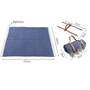 Foldable Camping Blanket with Handle Waterproof Faux Fleece Picnic Blanket (ESG19751)