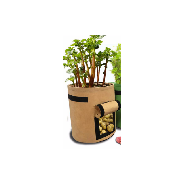 Heavy Duty Non-Woven Fabric Pots with Flap and Handles Root Crops Plant Grow Bags (ESG11994)