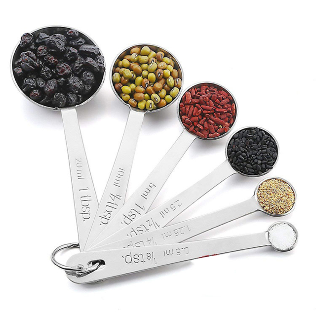 Set of 6 Stainless Steel Measuring Spoons Baking Tool (ESG10148)