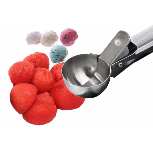 Stainless Steel Small Ice Cream Scoop, Fruits Scoop, Meat Baller with Trigger (ESG12077)