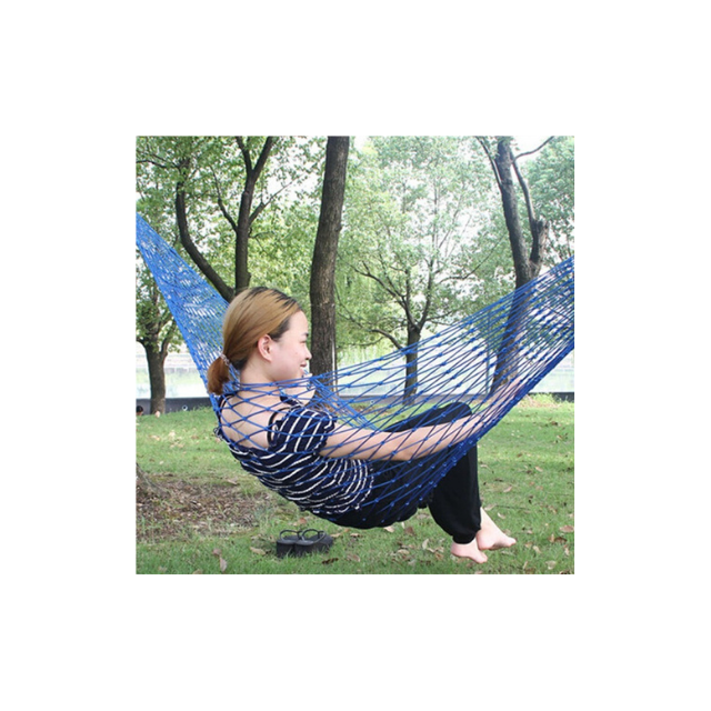 Mesh Nylon Rope Hammock Portable Leisure Hanging Swing Outdoor Garden Balcony Backyard Patio (ESG16933)
