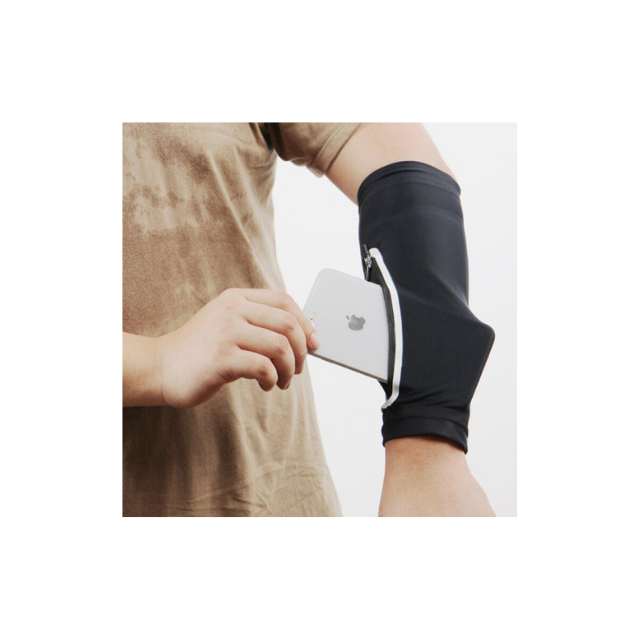 Arm Sleeves UPF 35+ with Zippered Pocket Lined Sports Arm Band (ESG13125)