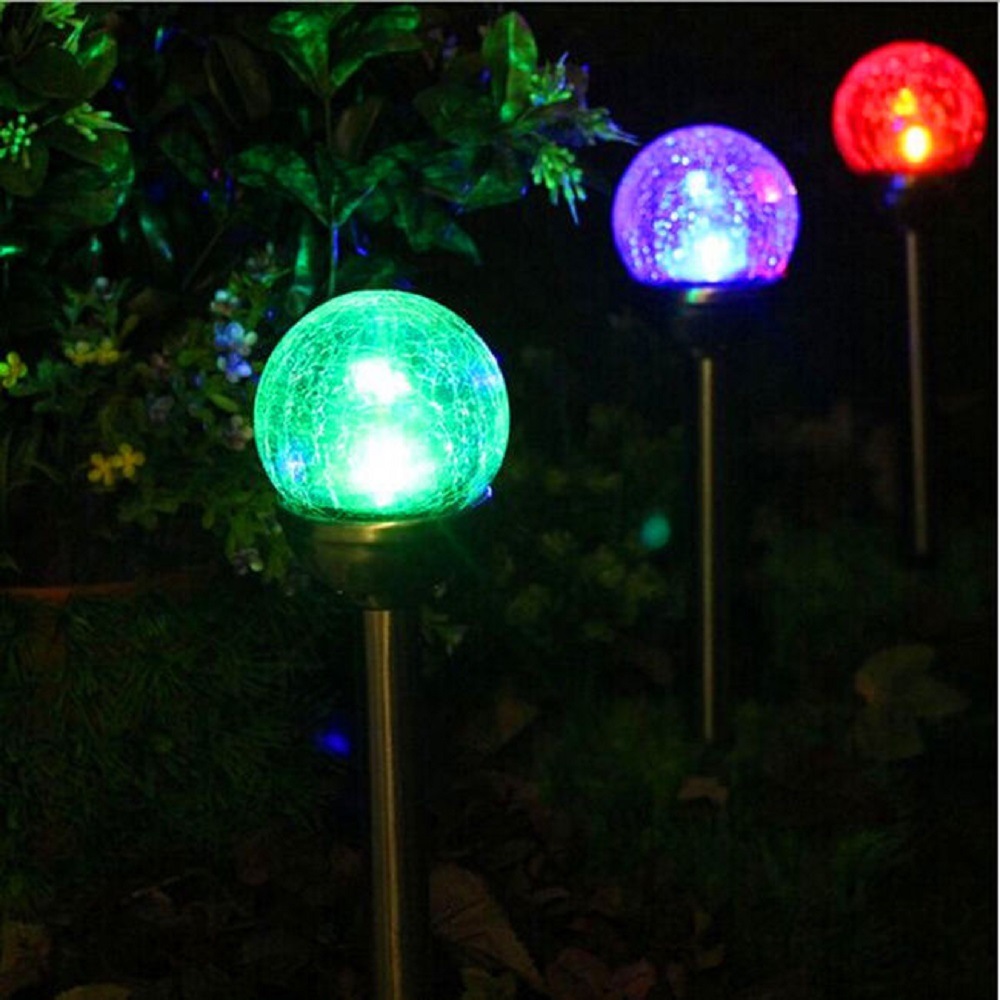 Outdoor Cracked Glass Ball LED Lights Solar Street Lights (ESG18068)