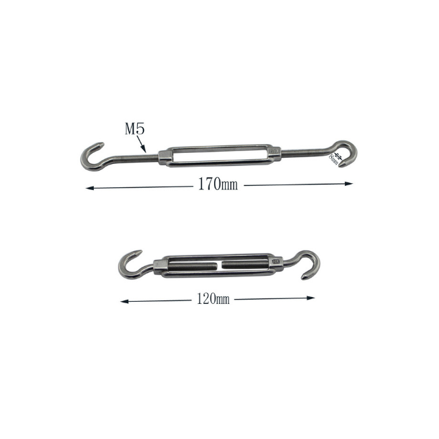 Sun Shade Sails Hardware Kit Turnbuckles, Pad Eye, Carabineers, Screws, Expansion Anchor Bolts 5mm Thick (ESG14549)