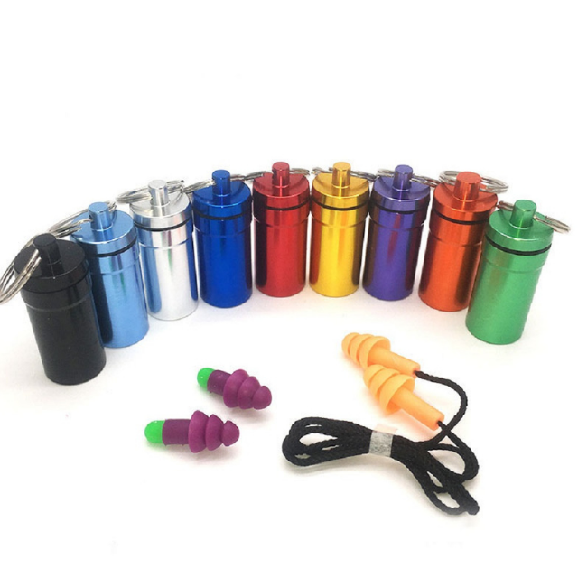 Portable Pill Case Holders Storage Metal Container with Keychain (ESG18367)
