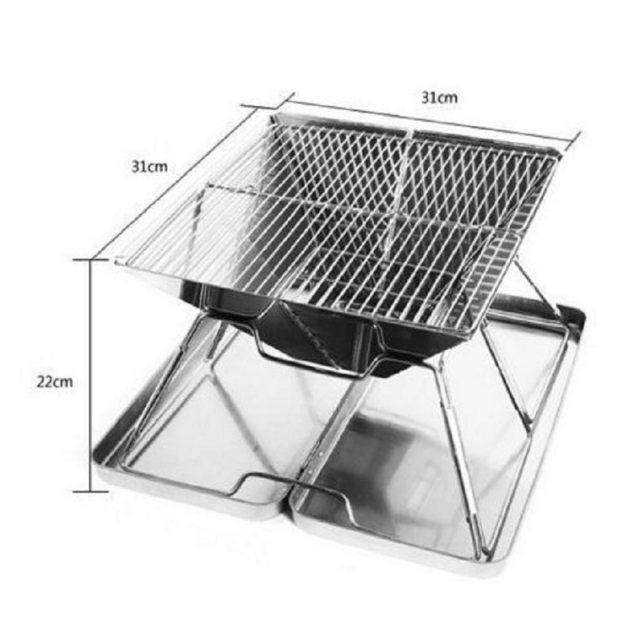 Stainless Steel Folding Barbecue Stove Firewood Platform Campfire (ESG18058)