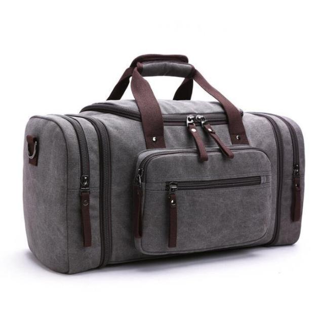  Duffle Travel Bag with Shoulder Strap Vintage Canvas Design (ESG11748)