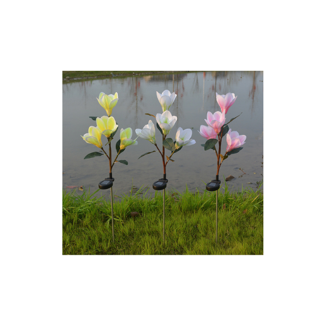LED Magnolia Flower Stake Light Solar Energy Rechargeable (ESG16584)
