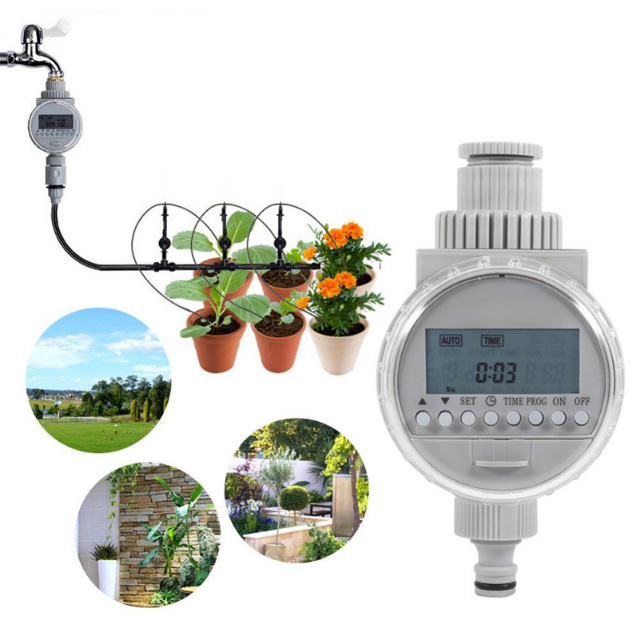 Auto Water Saving Irrigation Controller LCD Digital Watering Timer (ESG17741)