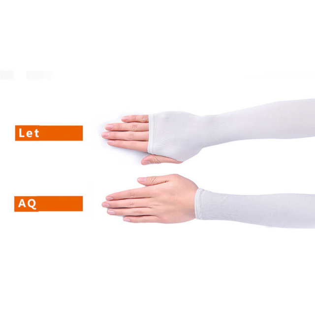 1 Pair UV Sun Protection Cooling Arm Sleeves with Hand Cover (ESG12878)