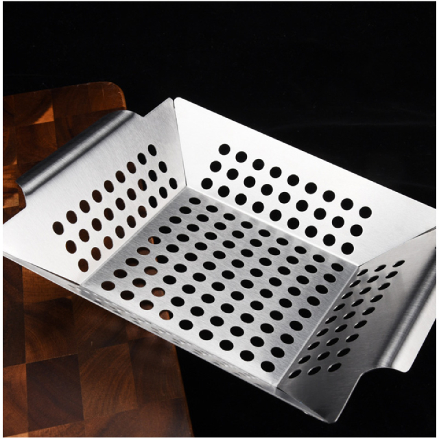 Stainless Steel Grill BBQ Vegetable Grilling Basket Tray (ESG15738)