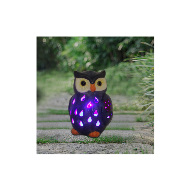 Color Changing LED Light Garden Decorations Waterproof Solar Animal Owl (ESG11902)