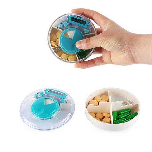 Portable Travel Medicine Reminder Box Plastic Pill Smart Digital LCD with Alarm Timer (ESG10056)