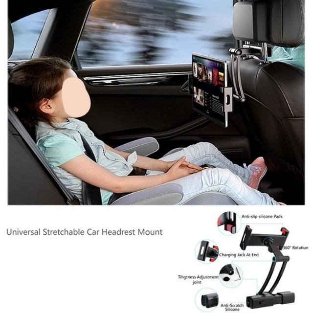 Car Headrest Backseat Gadget Holder Mount for Universal Tablet (ESG15148)