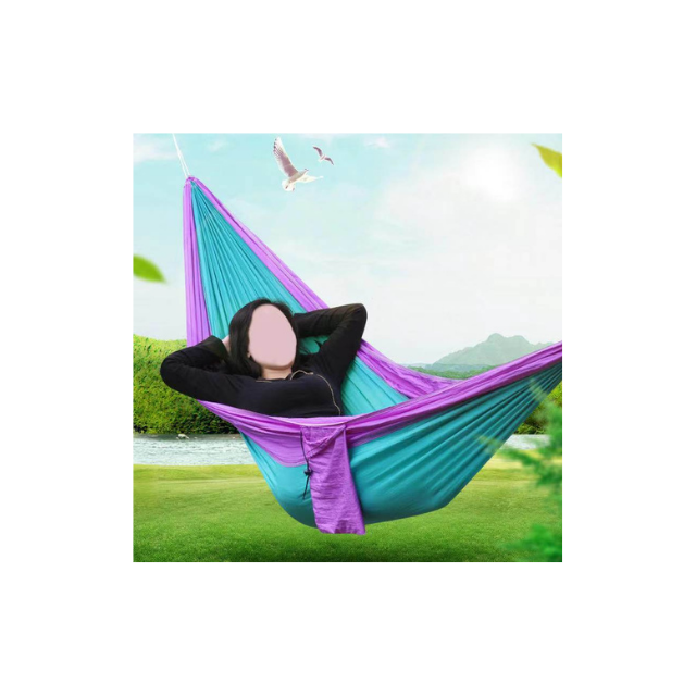 Hanging Sleeping Bed Portable Nylon Hammock for Camping Outdoor Travel Backpackers Hiking (ESG16932)